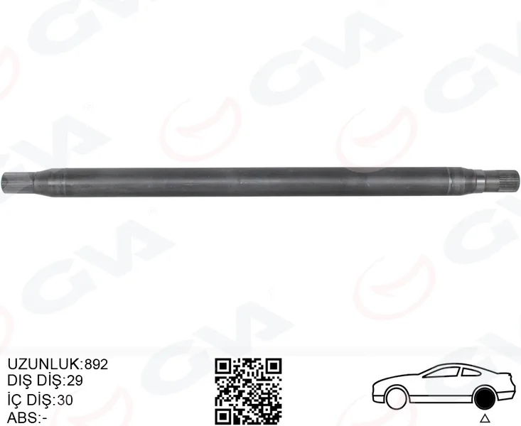 Aks Mili Arka Sag Kalın Uzun 892MM Mercedes SPRINTER B906 . VW CRAFTER 30-35-50 Z:1929-1930