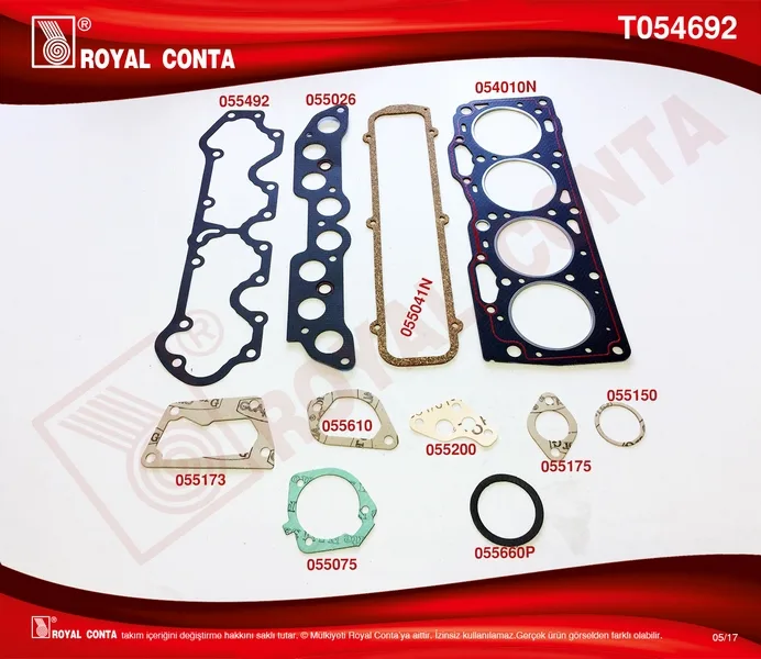 T054692N Üst Takım Conta TIPO - UNO 1.4 146 C1.000-C5.000 160 A.1000 Keçe ve Subap Lastiği Yok