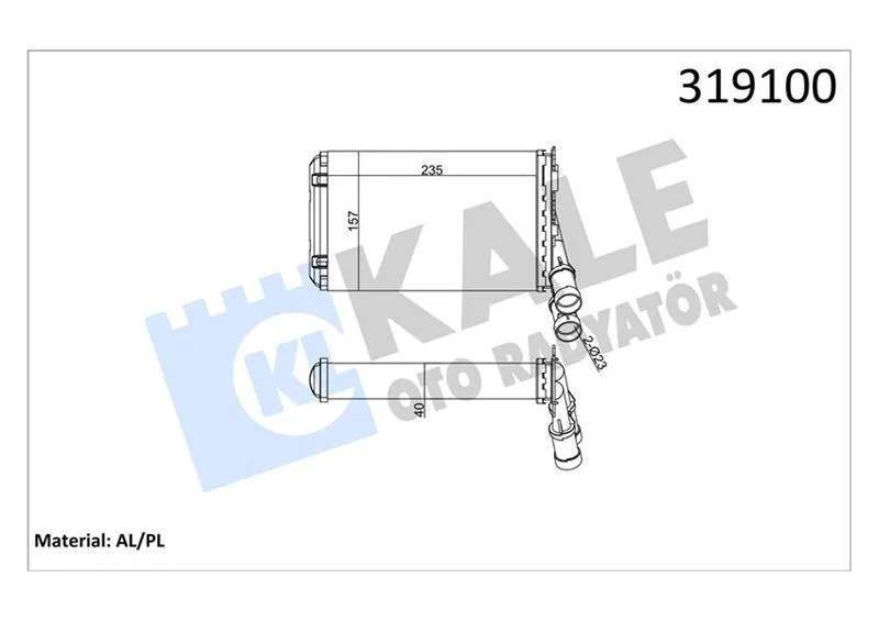 Kalorifer Radyatörü PARTNER - BERLINGO 1.9D-2.0HDI 1997-2008 P306-XSARA - Xantia - ZX 1.6-1.8-2.0-1.4HDI-1.5D 1997-2005 Beher Tipi