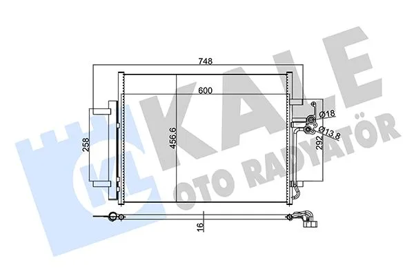 Klima Radyatoru Mondeo 4 S Max 2007 Galaxy 1.6 / 1.8 / 2.0 / 2.0TDCI 2007 Landrover Freelander 2 .2T Genişlik: 457MM. Uzunluk: 600MM