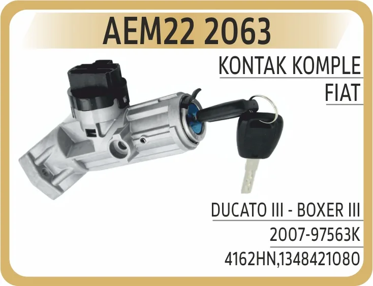Kilitli Kontak Gövdesi 5 Fiş Komple Anahtarlı Peugeot BOXER 2 - Citroen JUMPER 2 - Fiat DUCATO 2006-2016