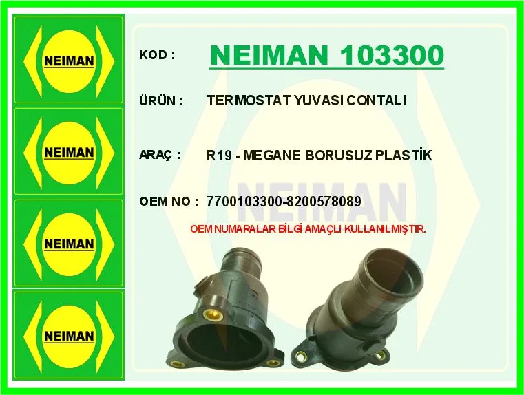 Termostat Yuvası Contalı R19 - Megane Borusuz Plastik (2 Adet)