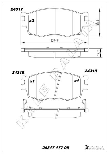 Ön Fren Balata Hyundai ACCENT Era 1.4L 1.6L Benzinli 2006-2010 1.5L CRDİ Dizel 2006 / İ20 1.4L D4FC CRDİ Dizel 2008 / KIA RIO 1.4L 1.6L Benzinli 2005 1.5L CRDİ 2006