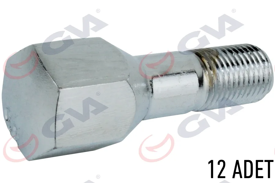 Bijon Cıvatası Fiat Tofaş Kısa AA19 - M12 X 1.25 X 18 Kısa Galvaniz Paket 20 (20 Adet)