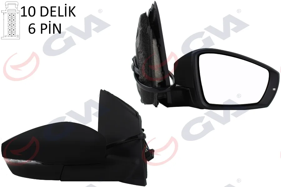 Diş Dikiz Aynası Sağ Polo 2009 Elektrikli Isıtmalı Sinyalli Asferik 6 Fiş VM-388NEHR
