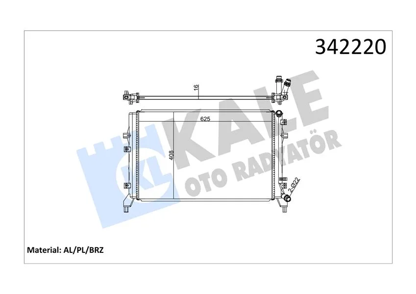 Radyatör VW CADDY 3 - EOS - Golf Plus - Golf 5 - 6 - Jetta 3 - Jetta 4 - Passat - Scirocco - Touran Al - PL - BRZ