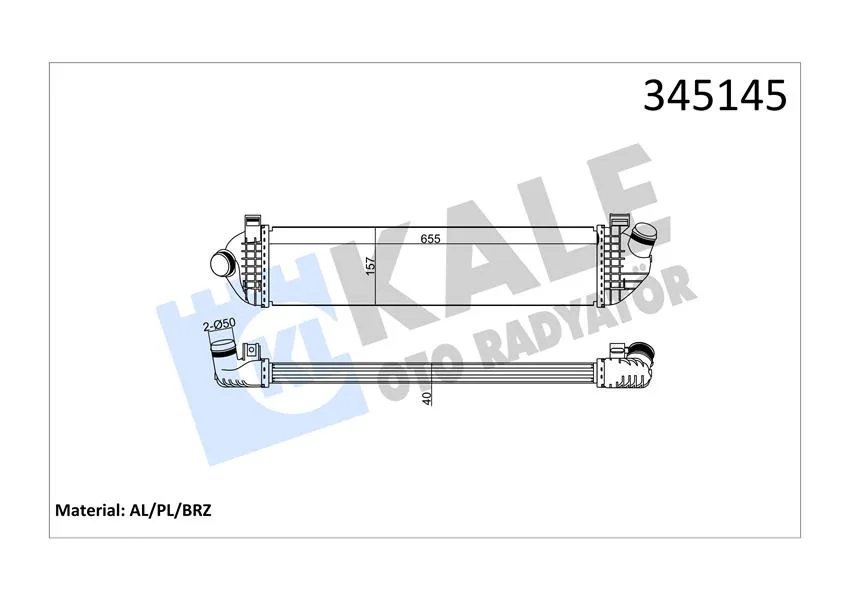 Turbo Radyatörü İntercooler Volvo C30 2006-2012 S40 2004 V50 2004 1.6D-2.0D - C70 2.0D 2008 658X157