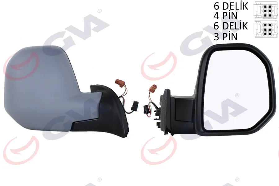Diş Dikiz Aynası Sağ BERLINGO - PARTNER 2008 Elektrikli Isıtmalı Sensörlü Astarlı Konveks VM-6118EHPSR