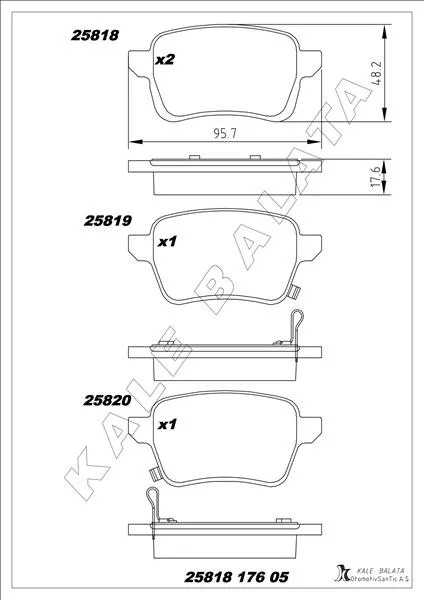 Arka Fren Balatası Opel Corsa E 2014-2019 Adam 2014-2019 15 Jant Rpo J67 Fiat Egea 2016 500L 2013 264MM