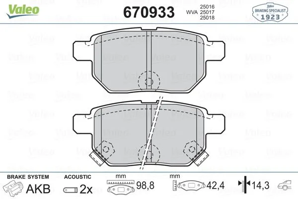 Arka Fren Balata Toyota Auris. COROLLA 1.6L 1ZR - FE ZRE151 2007-2011 1.33L 1NR - FE NRE150 6 Vites 2010