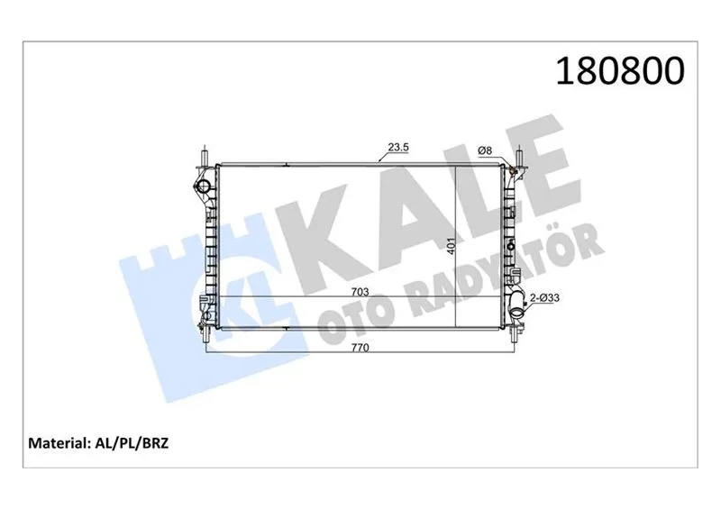 Motor Su Radyatoru Connect 1.8TDCI 2003-2006 ya da 2009-2013 Klımalı