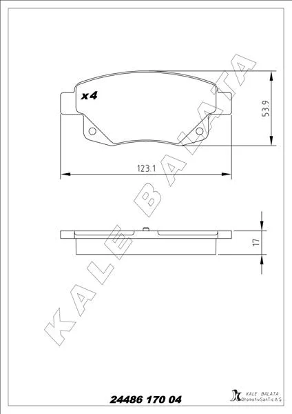 Fren Balatası Arka TRANSIT V347-V348 2006-2011 Fıssız