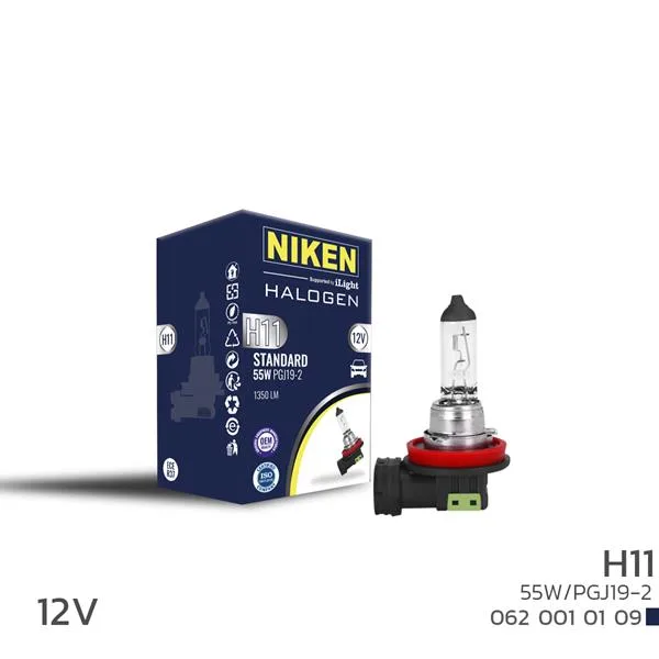 NIKEN H11 55W Halojen Ampul PGJ19-2 12V 64211 (10 Adet)