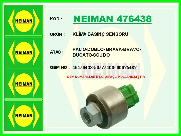 Klima Basınç Sensörü Marea 1996 Palio 1998 Punto 2001 DOBLO 2001 Brava 2000 Alfa Romeo 145-146-147-156
