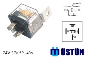 Mini Role Şeffaf 24V 5P 40A 87A (25 Adet)