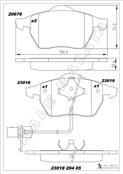 Ön Balata Fişli büyük Tip Passat - A4-A6 1997-2004 GDB1307