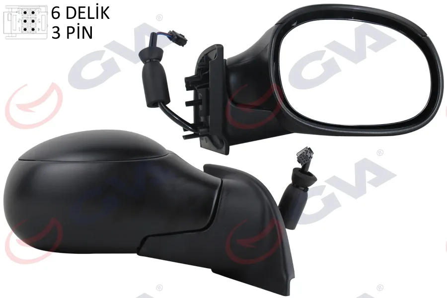 Diş Dikiz Aynası Sağ C3 2002 Elektrikli Isıtmalı Konveks 3 Fiş VM-501ER