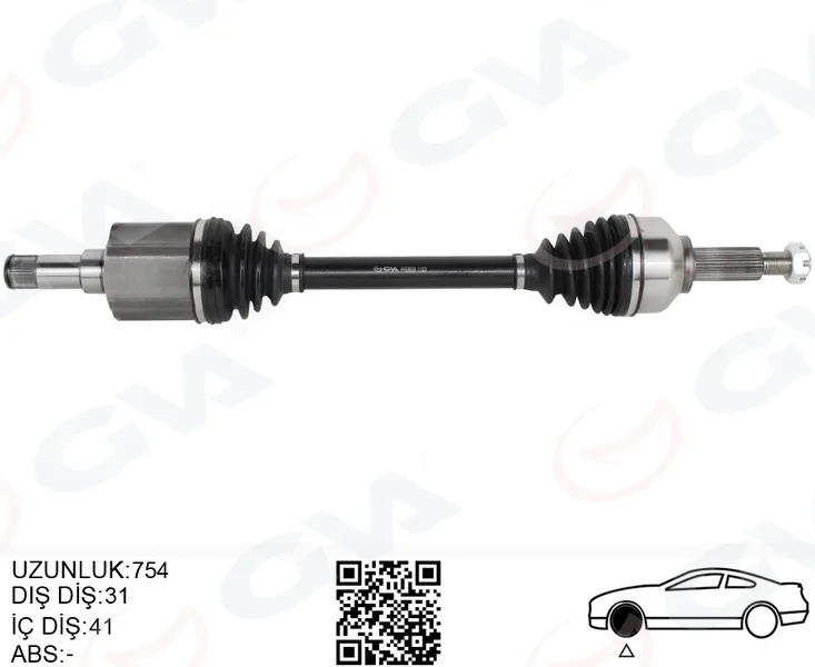 Aks Komple Sol Ön Ford CUSTOM 2012 2.2 Tdci Kısa Şase
