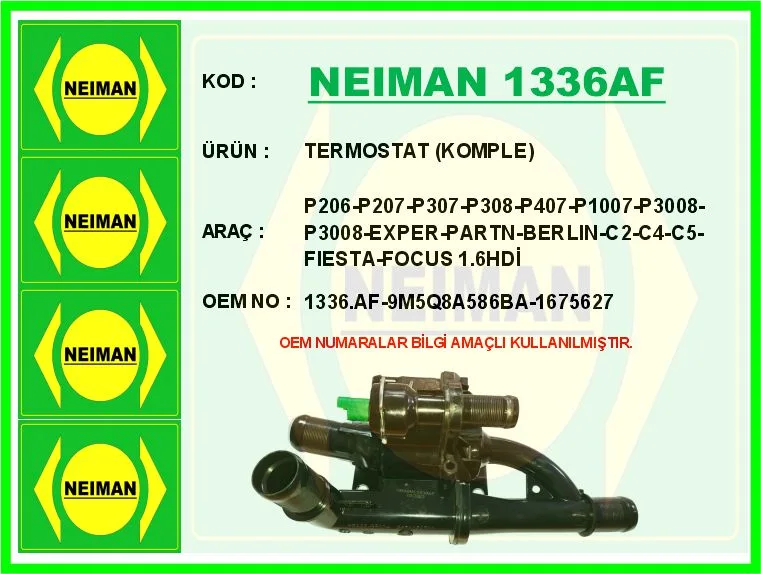 Termostat Gövdesi Ford Peugeot Fiesta - Courier - FOCUS-207-308-PARTNER - C4-C5 2007 1.4-1.5-1.6 Tdci Euro 5