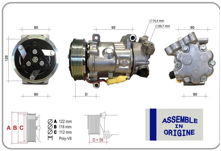 Klima Kompresörü Sıfır Ürün Citroen BERLINGO 1.6 Bluehdi C3 Picasso C4 Coupe C5 3 C5 1 Skoda Ko Dıaq 1 Peugeot PARTNER Tepee 1.6 HDİ 307-308-508-5008-207-208 Fiat