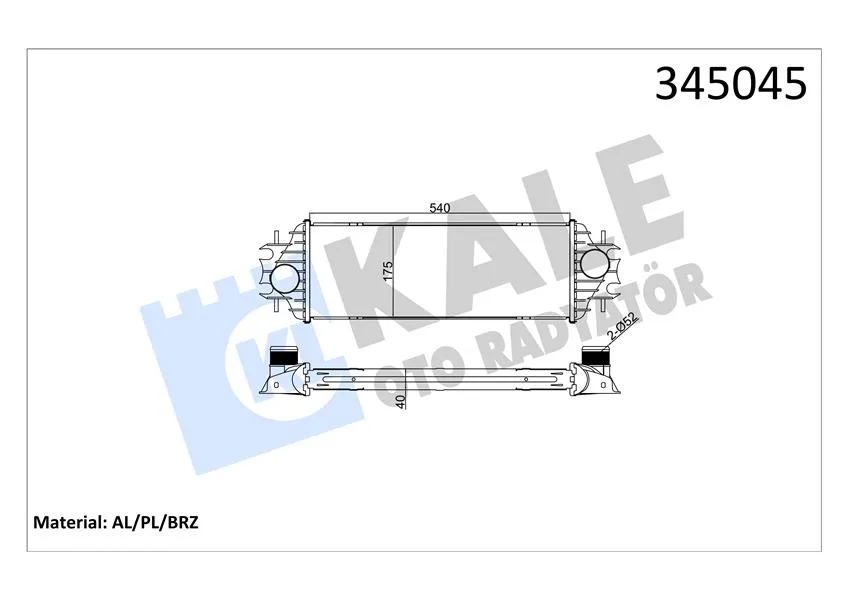 Turbo Radyatörü İntercooler TRAFIC 2 - VIVARO 2001 1.9DT 540X175.6X40