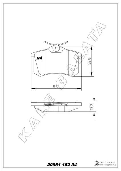 Arka Fren Balata Renault Clio 2005 Kangoo 2001 Laguna 1996 Fluence 2009 Megane 1996 Citroen BERLINGO 1999 C2 C3 C4 2003 DS4 2011 Peugeot 307 2000 308 2007 PARTNER 1996 VW Polo Classic 1995-2001 Golf 3 - 4 - Passat 3