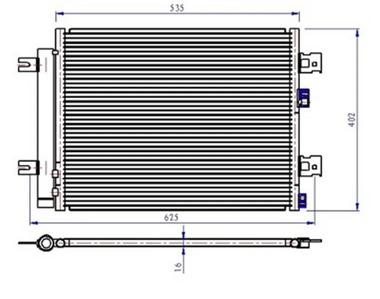 Klima Kondenseri Duster 2010 Sandero 2008 Logan 2010 SONRASI1.2 16V-1.4-1.6-1.5DCI 513X396X12