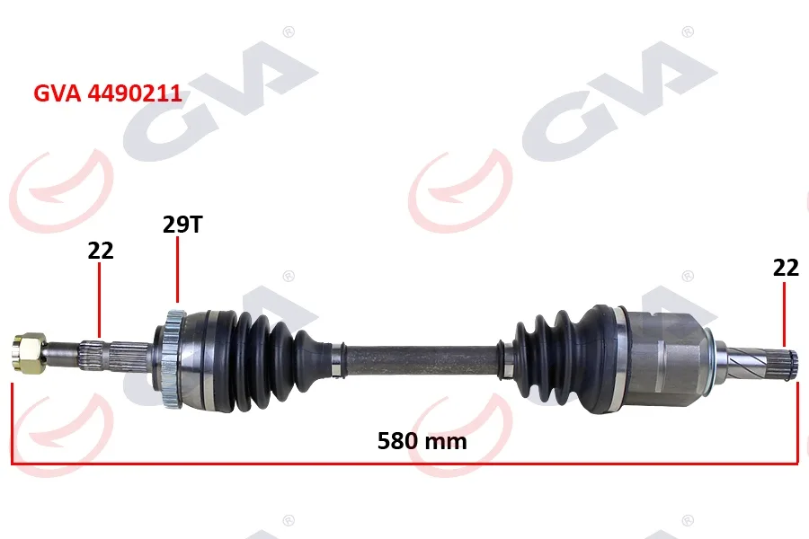 Komple Aks Sol Corsa C - COMBO 1.2-1.4 16V 1.3 CDTI-1.7DTI 2000-2006 29 Diş ABS Li 580MM