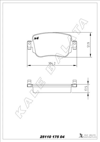 Arka Balata VW CADDY 4 2.0TDI 2015 Cuuf - DFSF 104.1X17.2X51.6