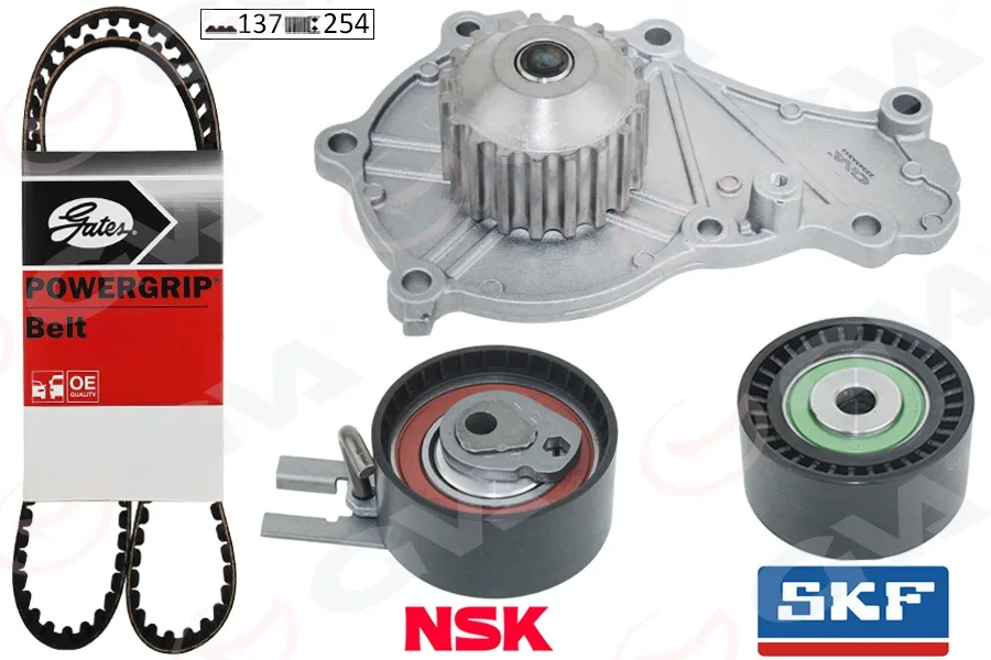 Devirdaimli Triger Seti 137X254 P206-P207-P307-P308-P407-P3008-EXPERT - PARTNER - BERLINGO - Jumpy - C2-C3 - C4-C5-XSARA - Focus 2 - Fiesta 5 - 6 Volvo S40-C30-V50-FIAT SCUDO EURO4 1.6 HDI - Tdci