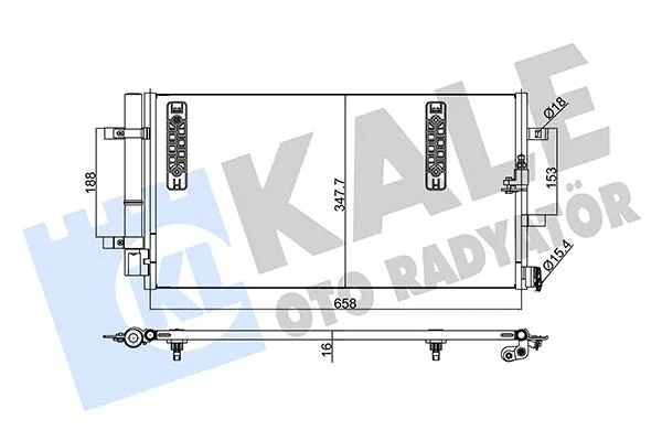 Klima Kondenseri A4-A5-A6-A7-Q5 Al / Al 645X344X16