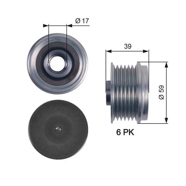 Şarj Dinamo Alternatör Kasnağı ASTRA H - Corsa C - D - Comboc - D - Meriva - TIGRA - DOBLO - FIORINO - Punto - Palio - 1.0-1.2-1.4-1.3 CDTI