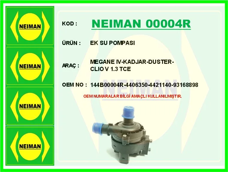 Ek Su Pompasi Megane 4 - Kadjar - Duster - Clio 5 1.3 Tce