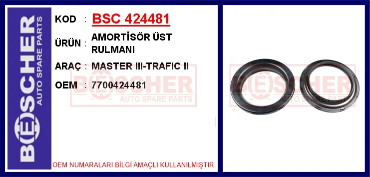 Amortisör Ön Rulmani Renault MASTER 3 2010 Laguna 2 2001-2005 Espace 4 2003-2005 Vel Satis 2004 (2 Adet)