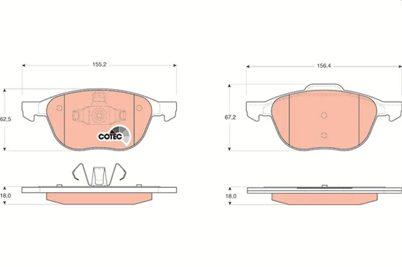 Ön Balata Focus 2004-2018 Cmax 2007-2019 Kuga 1 - 2 2008-2014 Volvo V40 2019 C30 2006-2012 S70 08>13S40 2004-2012 V50 2004-2012 Mazda 3 2003-2009 5 2005-2009