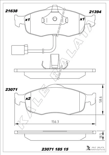 Fren Balatası Ön Ford Mondeo 1993 Kablosuz
