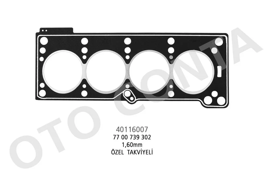 Silindir Kapak Contası Clio 1 - Kangoo - Megane 1 - R19 1.4 E7F - E7J LPG Li Araçlara Özel Takviyeli 1.60MM Beyaz