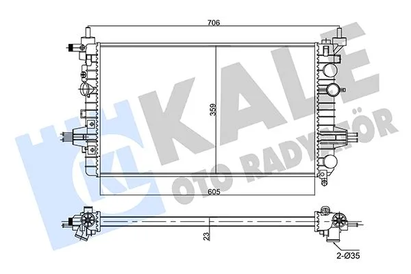 Su Radyatörü Opel ASTRA H 2004 Zafira 2005 1.6 1.8 Manuel Vites Ac Nac Mekanik 605X359X23