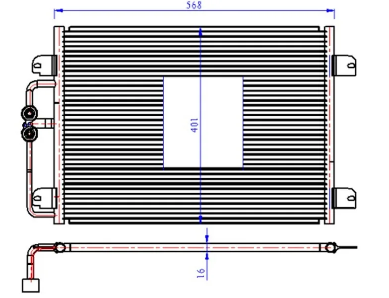 Klima Kondenseri Megane 1 - Scenic 1 1.4-1.6-2.0-1.9D 1996-2003 565X391X16