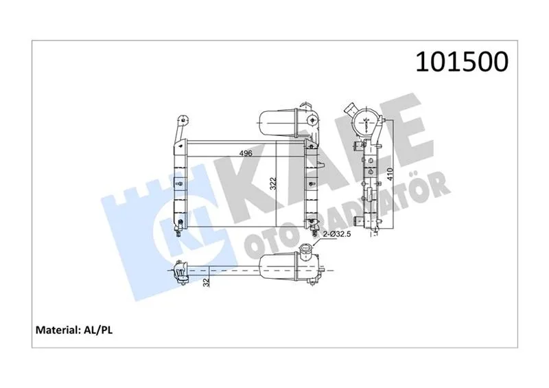Radyatör Tempra - TIPO Mek Klimasız 496X322X23 2 Sıra Al PL Sistem