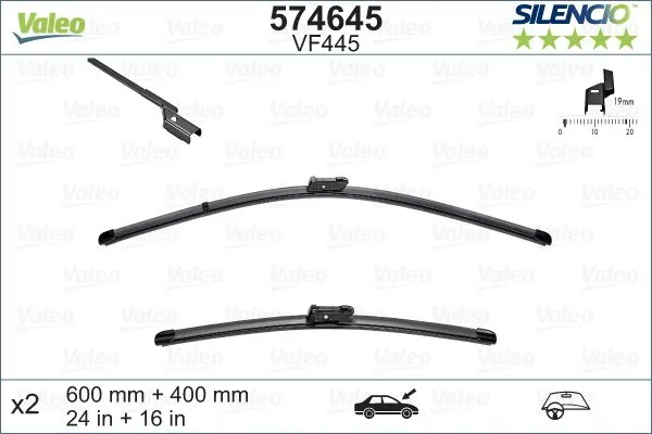 Ön Cam Silecek Süpürge Takimi Corsa F 2019 Mokka 2020 COMBO 2012 P208-P2008 2019 C3 Picasso 2009 C4 2020 D S3 2018 DOBLO - Kuga - Ibiza Flat Blade VM445 X2 600 400 MM