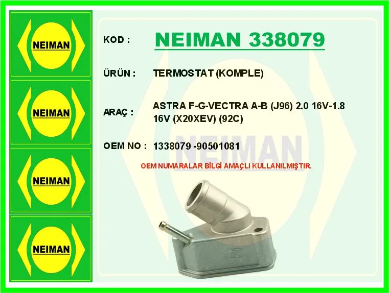 Termostat Komple ASTRA F - G - Vectra A - B J96 2.0 16V-1.8 16V X20XEV 92C