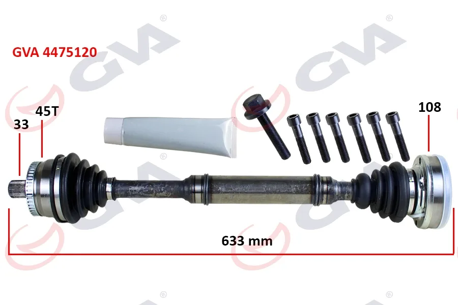 Komple Aks Sağ ABS Li A4-Passat 1.8T 1996-2001 45 Diş 633MM