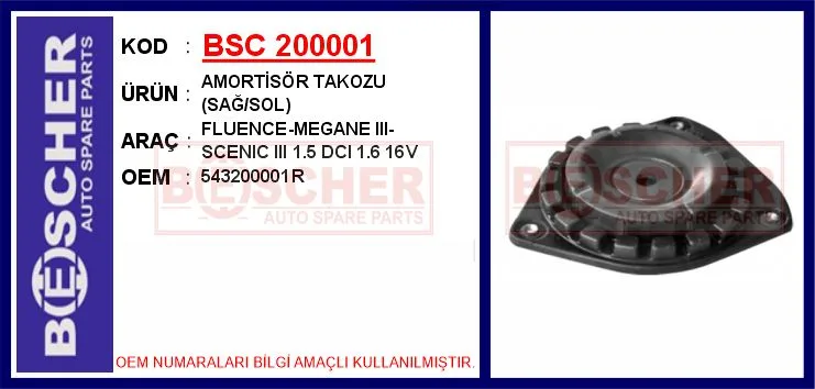 Amortisör Takozu Sağ / Sol Renault Fluence 2009 Megane 3 2009 Scenic 3 2009 1.5DCİ 1.6 16V (2 Adet)
