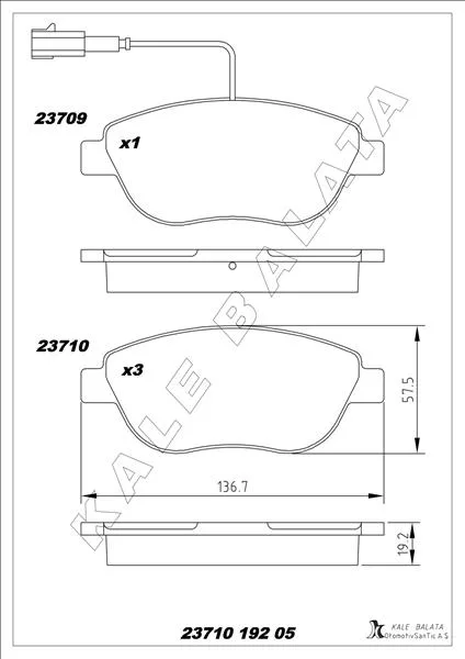 Ön Fren Balatası Opel COMBO D 2012 Punto EVO 1.3-1.4-1.6D MTJ 2009 500-500C 1.3DMJ 2010 Grande Punto 1.6DMTJ 2009
