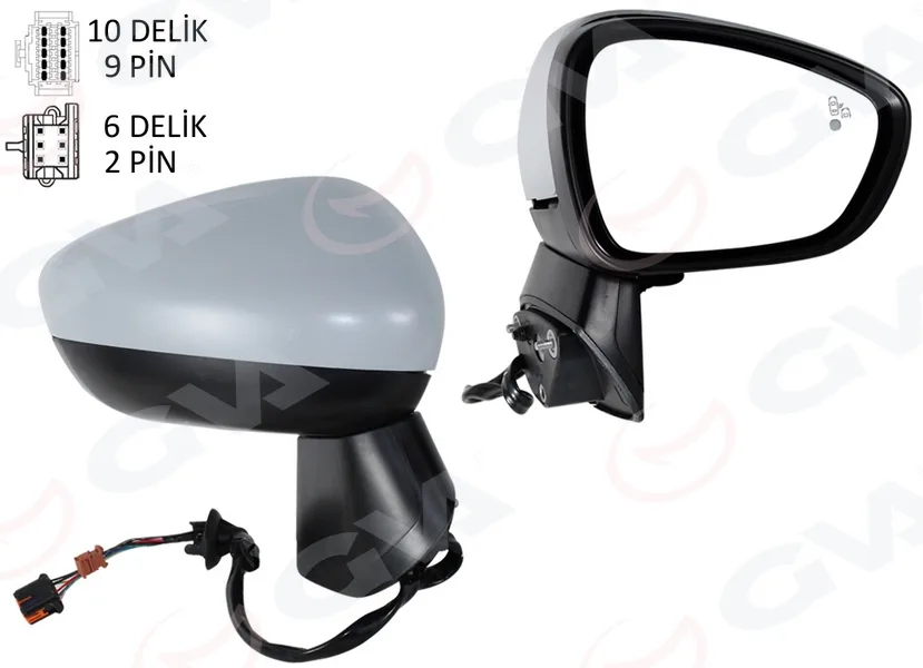 Diş Dikiz Aynası Komple Sağ Opel Crossland 2017 Elektrikli Katlanır