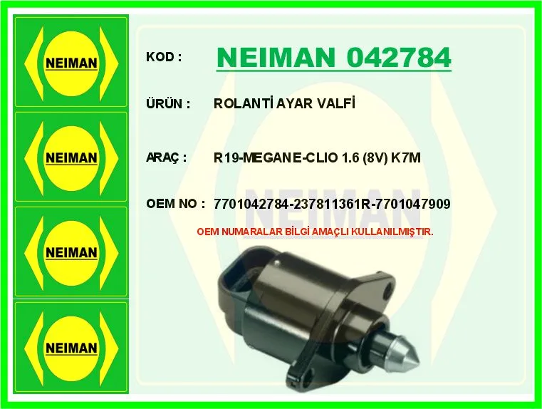 Rolanti Ayar Valfi R19-Megane - Clio 1.6 8V K7M