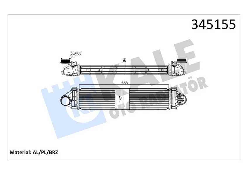 İntercooler Al / PL / BRZ Focus - Mondeo 4 S - Max - Discovery - Free Lander 2-Evoque - Volvo C30-S80 2 - V40-V70