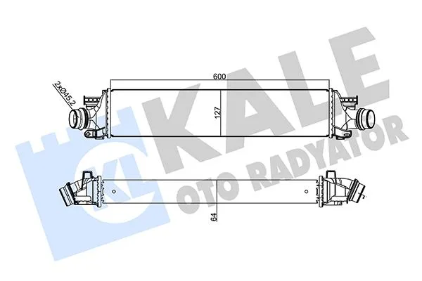 Turbo Radyatoru İntercooler Chevrolet AVEO 1.4/ 1.3D 2012 600X129X64 Al / BRZ 600X127X64