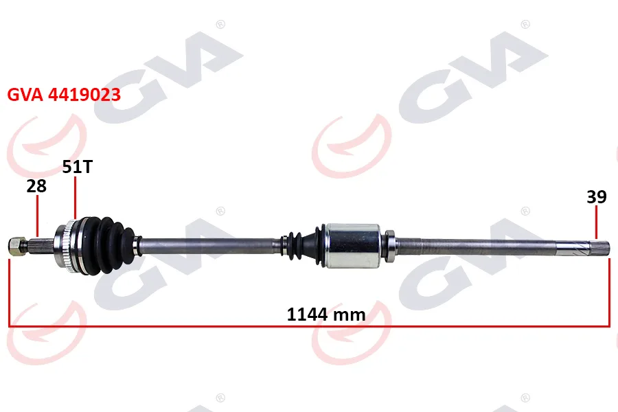 Komple Aks Sağ MASTER 2 2.5 DCİ 1998-2010 ABS Li 51DİŞ 1144MM